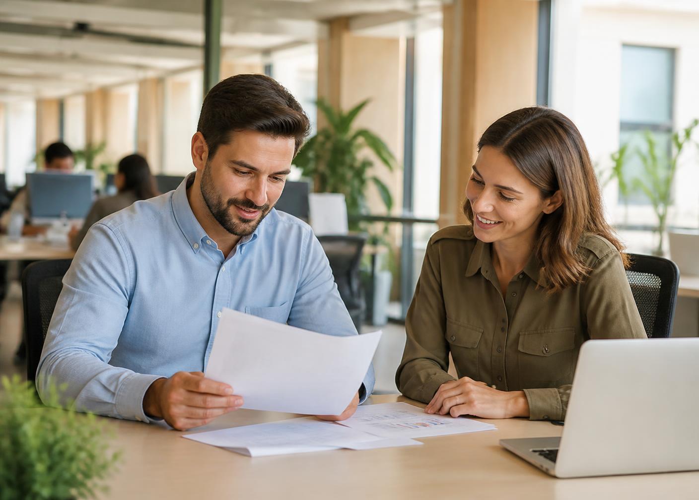 Equipe comercial trabalhando em conjunto no escritório